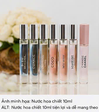 nước hoa chiết 10ml tiện lợi và dễ mang theo